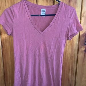 v neck pink t shirt